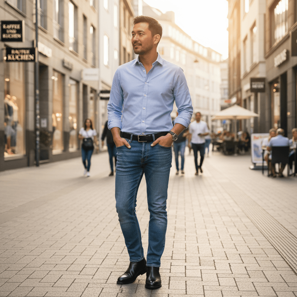 Sommerlicher Casual-Look mit Hugo Boss & Levi's – Tragebild
