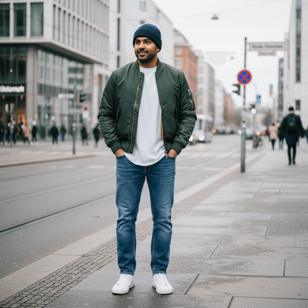 Streetwear-Look für den Winter – Tragebild